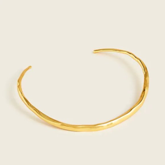 J. Crew Jewelry - J. Crew Textured Open-Collar Necklace in Burnished Gold